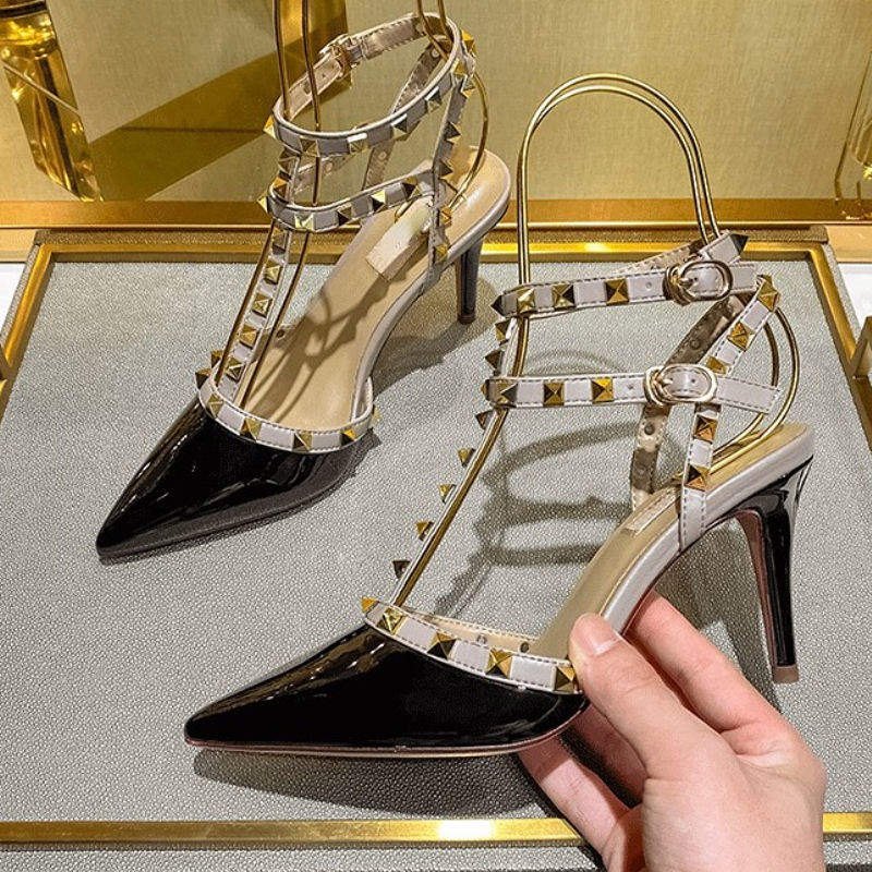 Dropshipping Products 2025 New Product Sandalia Dama Sandals Studded Stilettos Heels for Ladies