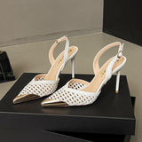 Elegant Shoes Women New Summer Woven Hollowed Out Sandals Stylish Comfortable Single Shoes Heels