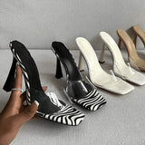 Top Quality 2025 New Trendy Sandales Talon Femme Open Toe Transparent PVC Shoes Women Clear Heels Mules