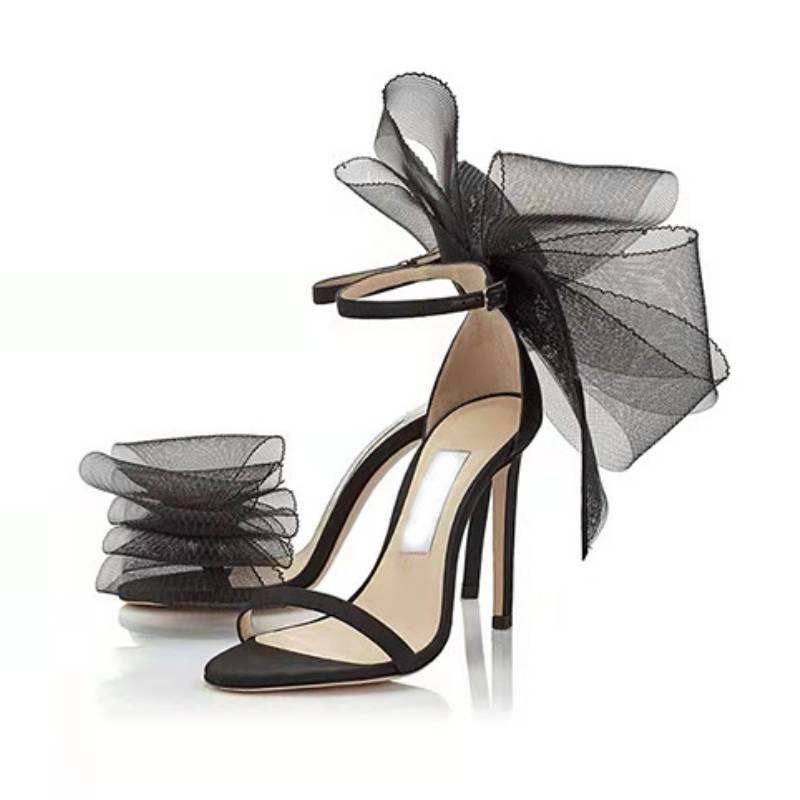 Open Toe Dropshipping Products New Sandales Talon Femme Big Bow Shoes Red Bow 2025 W0men High Heels