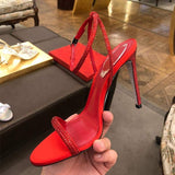 Sandalia De Dama Rhinestone Fashion Female Shoes High Trendy Strap Diamond Heels for Women