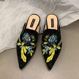 New Ladies Slippers Outdoor Flat Loafer Pointed Toe Mules Slides Footwear