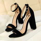 Bigtree Tacon Zapatos Mayorista Summer Patent Leather Open Toe Sexy Sandals Women Chunky Block Heels for Ladies