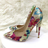 12CM/10CM/8CM European Trendy Gold Fashion Job Shoe Stiletto High Heels for Women