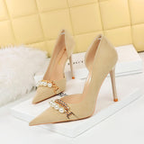 7CM/11CM Zapatos Mujer Tacon 2025 European Stilettos Style Pearl Sandals Shoes Women Heels