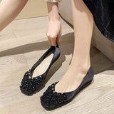 Rhinestone New Soft Sole Dress Office Shoes Flat Slipper Pumps Closed Toe Women Flat Shoes for Work