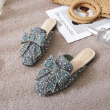 Sandali Donna Femme Loafer Bow Upper Slides Mules Style Flat Women's Sandals for Ladies