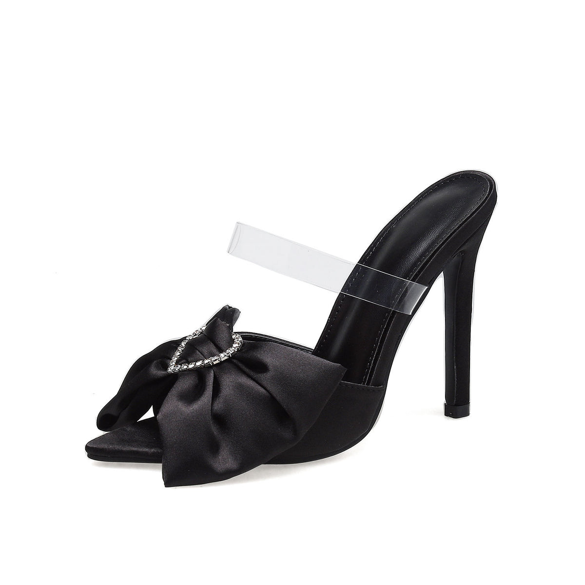 Rhinestone Bow Escarpins Femme Talon Haut Sexy Designer Sandals Women Mujer Mules