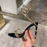 New Arrival Sandalias De Tacon Open Toe Ankle Wrap Stiletto Fashion High Heels for Women 2025