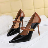 Spring Summer 2025 New Pointed Toe Women's Shoes One Strap Buckle Sandals Sexy 34-43 High Heels