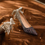 2025 China Brand Sexy Crystal Pumps Stilettos Ladies High Heel Shoes Wedding Party Bridal Heels for Women