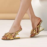 Flower Decorated Sandalias Femeninas Casual Open Toe Sandals Women Wedge Heels