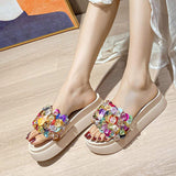 Summer High Quality Thick Sole Colorful Diamond Spring Shoes Platform Sandals