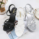 Sandalias Con Plataforma High Quality Open Toe Women Transparent Clear Platform Heels for Sexy Lady