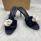 New Style Rose-patterned Sweet Fairy One-strap Slippers for Women - Noble Open-toe Stiletto Heel Sandals with Elegant Style