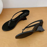 Luxury Unique Fashion Thong Mules Summer & Spring Wedge Chaussure Femme Women Heels 2026