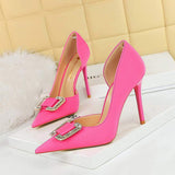 Baby Pink New Trendy Slip on Fashion Shoes Fancy Color Women's Pump Heels