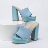 Candy Colorful Plataformas De Mujer Open Toe Sexy Summer Women's Sandal Chunky Platform Heels