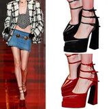 Tacones De Plataforma Pointed Toe Thick Sole Ladies Chunky High Platform Sandals for Women