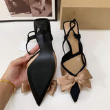 Trendy Slingback Fashion Bow Sandals Slippers 2025 Heels for Women