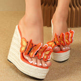 Products Chaussure Femme Casual Shoes Flower Flip Flop Summer Wedge Platform Sandals