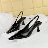 Trendy Color Sandale Talon Summer Sexy Job Shoe Slingback Women Low Heels 2024