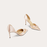 Rhinestone Flower Sexy Red Shoes Pointed Toe Spring Shallow Women 6cm/8CM Pumps Dress Party Wedding Heels
