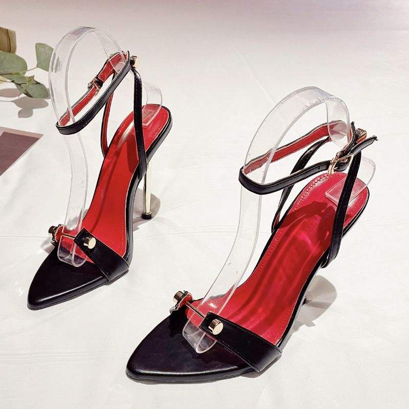 Red Sole Trendy Sandalias Romanas Sexy Pretty Girls Stiletto Summer New Heels for Women