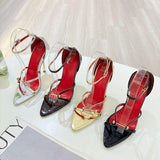 11CM Sandale/Talon Femm 2025 New Square Toe Fashion Stiletto Thin Heels for Women