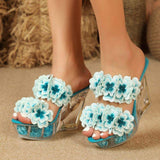 Trendy Talons Haut Sexy Escarpins Flower New StylesShoes Wedge Heels for Women