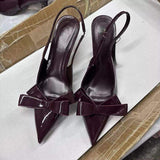 Chaussure Femme Talon Bow New Fashion Slip on Fashion Sexy Mules Shoes Stiletto Heels for Ladies