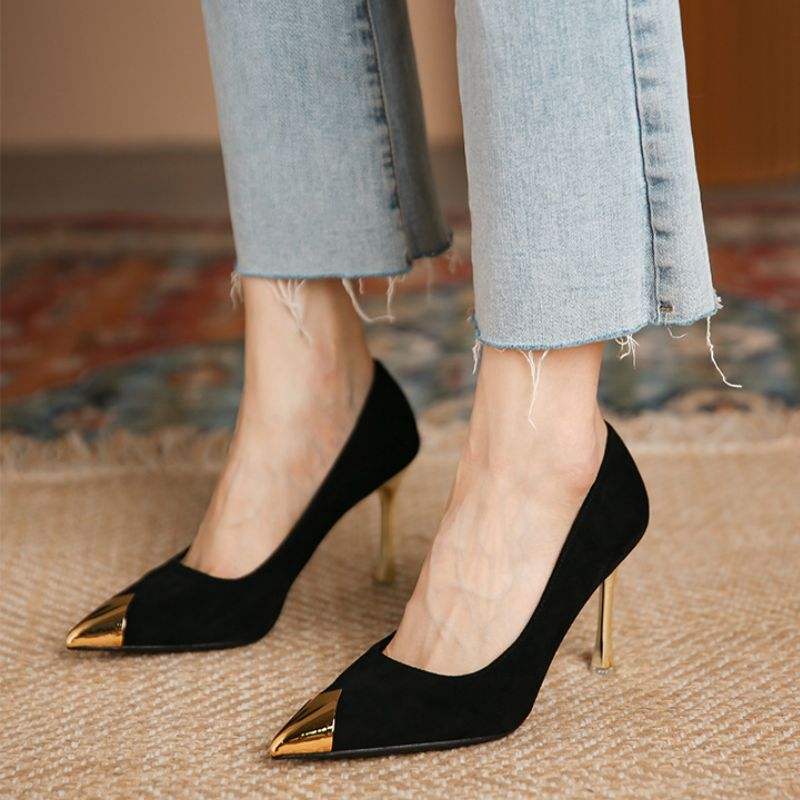 Small/Large SIzes Steel Toe Stiletto Sandalias Office Wear Pumps Medium Green Heels