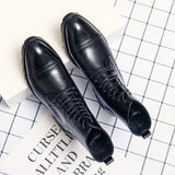 High Top Men Good Quality Artificial Leather Boots Lace up Gentlemen Top Grade Boots for Men