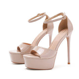 Sexy Sapato De Salto Stripper New Design Thick Sole 14CM High Thin Platform Heels