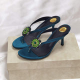 Latest Design Flip Flop Talons Haut Sexy Blue Escarpins Unique High Open Toe Thong Women Heels