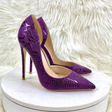 Women Purple Pointed Toe Sexy 8/10/12Cm Customized Designer Shoes Plus Size 34-45 High Heels