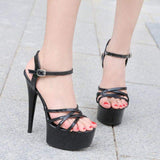 Sandalias Con Plataforma High Quality Open Toe Women Transparent Clear Platform Heels for Sexy Lady