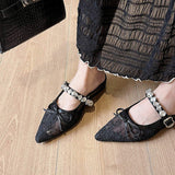 Women Summer Flat Sandals Designer Pointed Toe Mule Fashion Casual Pointed Shoes for Ladies Outdoor Wear Slippers