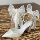 Chaussure Mariage Femme High Quality Dinner Elegant Crystal White Lace Formal Wedding Bride Shoes for Women
