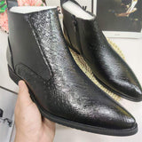 Chelsea Shoes Classic Design Pointy Toe Gentlemen Footwear Durable Ankle Boots for Men