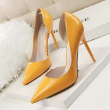 Tacones De Mujer Altos Sexy Stylish Patent Leather Reflective High Stiletto Heels for Ladies Wedding Shoes