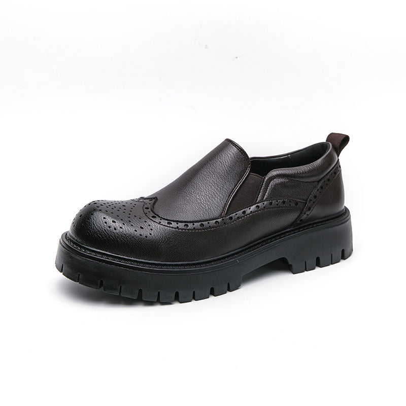 Latest Design Low Cut Thick Sole Good Looking Durable Brogue Dress Shoes+Slip on Fancy Men Formal Wedding Shoes