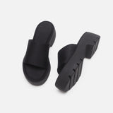 Sandalias De Paja Hot Selling Trending Comfortable Black 2025 Chunky Fashion Platform Sandals