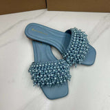 New Arrival Sandale Plat Pearl Diamond Outdoor New Spring Korean Sandals for Women