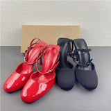 Contrast Color Talon Latest Design Korean Fashion Rhinestone Strap Summer 2025 Heels for Women