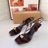 Summer Trendy Sandalias Para Mujer Open Slipper Mules New Styles Red Heels for Women