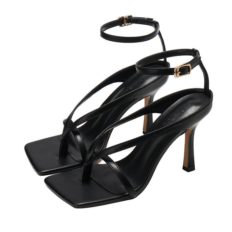 Brown Sandalias De Mujeres Open Toe Elegant Women Heel Sandals Shoes for Ladies
