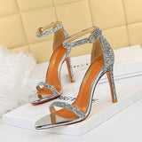 2025 New Arrivals Talons Haut Sexy Escarpins Strap Sequin Heels for Women and Ladies