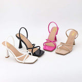 Talons Hauts TKA Dropshipping Square Toe Slinback Stilettos Ladies Heels Shoes