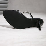 2025 Rhinestone Designer Women Mule Thin Heels Sandals Slides Party Shoes New Summer Slippers